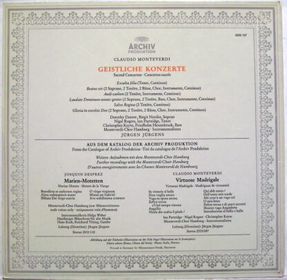 Archiv Produktion 2533 137 - Claudio Monteverdi, Dorothy Dorow, - Image 2