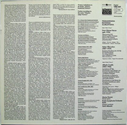 Schwann Musica Mundi VMS 1611 - Hans Werner Henze,Alfredo Casell - Image 2