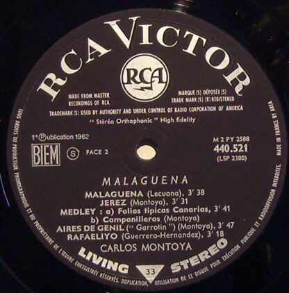 RCA Victor 440.521 - Carlos Montoya - Malagueña - Image 3