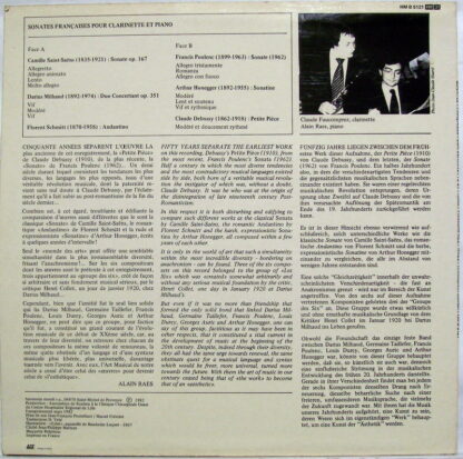 harmonia mundi France HM B 5121 - Claude Faucomprez, Alain Raes - Image 2