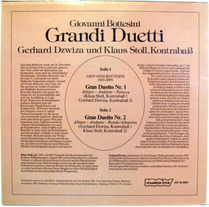Musica Viva MV 30-1069 - Giovanni Bottesini, Gerhard Dzwiza, Kla - Image 3