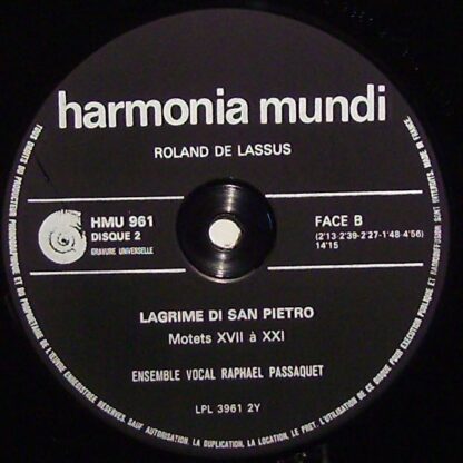 Harmonia Mundi HMU 961 - Roland De Lassus, Ensemble Vocal Raphaë - Image 3