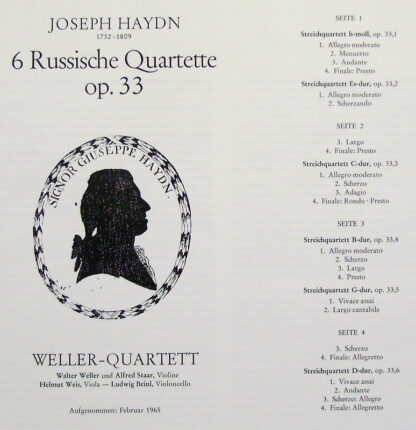 DECCA DK 11 519/1-2 - Joseph Haydn, Weller-Quartett - Sechs Russ - Image 2
