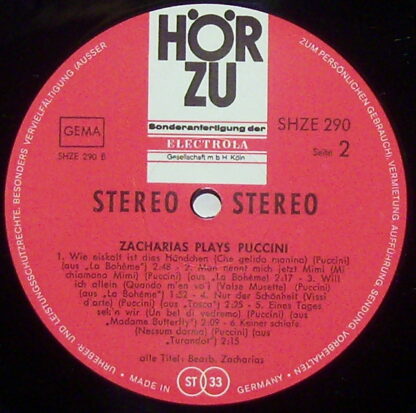 HÖR ZU SHZE 290 - Helmut Zacharias - Plays Verdi & Puccini - Image 3
