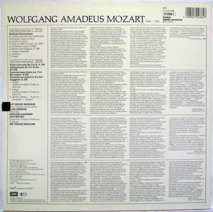 His Master's Voice 27 0236 1 - Wolfgang Amadeus Mozart, Yehudi M - Image 2