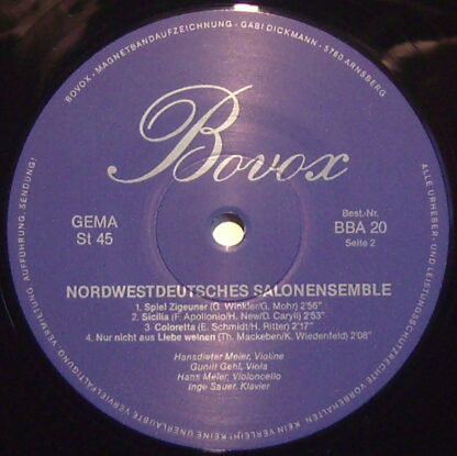 Bovox BBA 20 - Nordwestdeutsches Salon-Ensemble - Spielt Swing, - Image 3