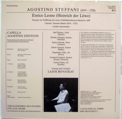 Calig-Verlag GmbH CAL 30855 - Agostino Steffani, Capella Agostin - Image 2