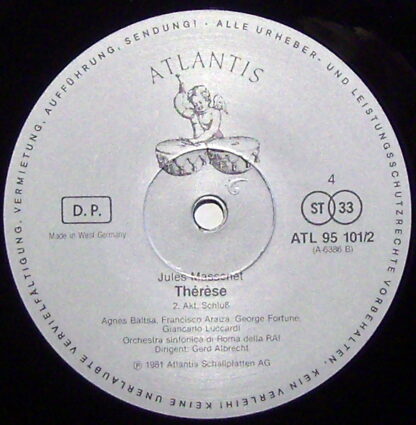 Atlantis (4) ATL 95 101 - Jules Massenet, Agnes Baltsa, Francisc - Image 3