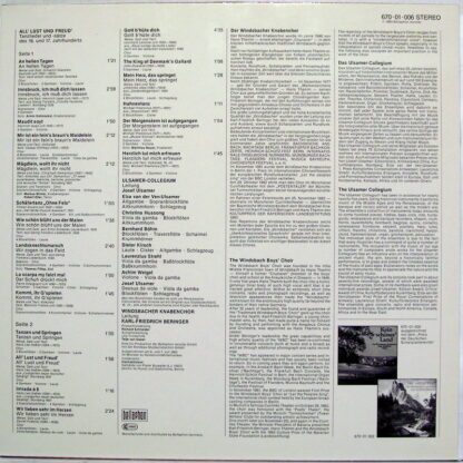 Bellaphon 670 01 006 - Windsbacher Knabenchor, Ulsamer Collegium - Image 2