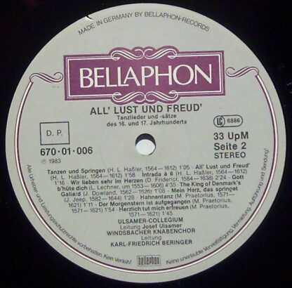 Bellaphon 670 01 006 - Windsbacher Knabenchor, Ulsamer Collegium - Image 3