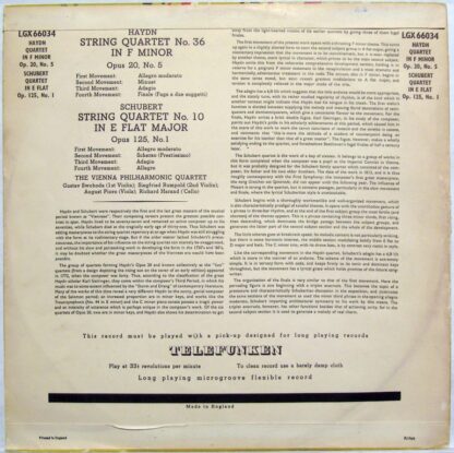 Telefunken LGX 66034 - Joseph Haydn, Franz Schubert, Wiener Phil - Image 2