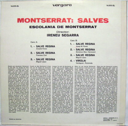 Vergara 14.015-SL - Escolanía De Montserrat, Ireneu Segarra OSB - Image 3