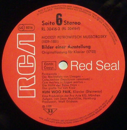 RCA Red Seal RL 30416 - Modest Mussorgsky, Kun Woo Paik - Bilder - Image 3