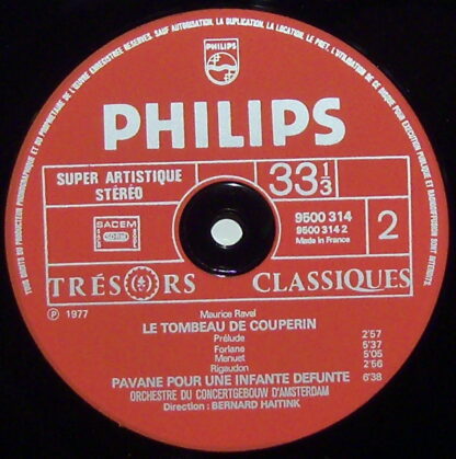 Philips 9500 314 - Maurice Ravel, Bernard Haitink, Concertgebouw - Image 3