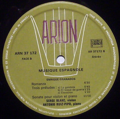 ARION ARN 37172 - Serge Blanc,Antonio Ruiz Pipó - Musique Espagn - Image 3
