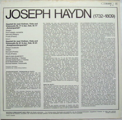 His Master's Voice 1C 053-28 921 - Joseph Haydn,Heutling-Quartet - Image 2