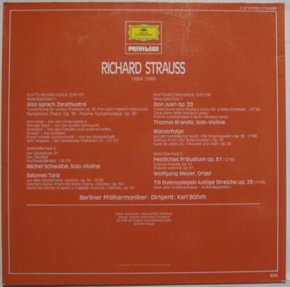 Deutsche Grammophon 2726 028 - Richard Strauss, Berliner Philhar - Image 2