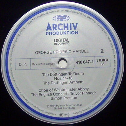 Archiv Produktion 410 647-1 - Georg Friedrich Händel, The Choir - Image 3