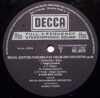 DECCA SXL 6573 - Max Bruch, Kyung-Wha Chung, Royal Philharmonic - Image 3