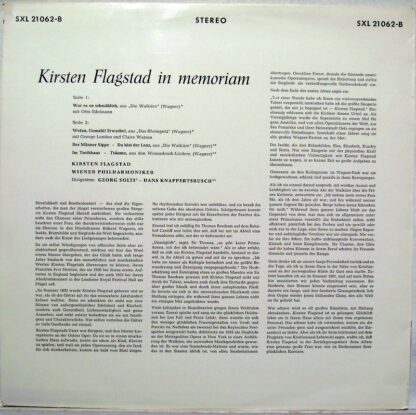 DECCA SXL 21062-B - Kirsten Flagstad, Richard Wagner, Wiener Phi - Image 2
