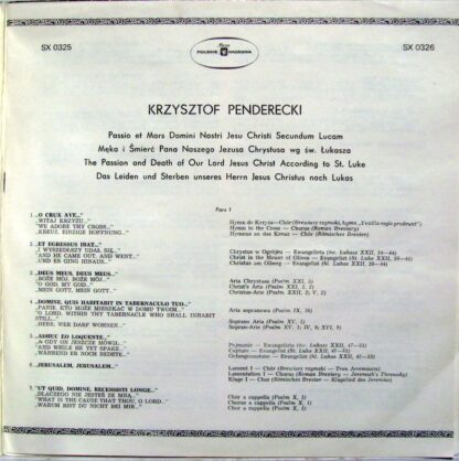 Polskie Nagrania Muza SX 0325-0326 - Krzysztof Penderecki - Pass - Image 2
