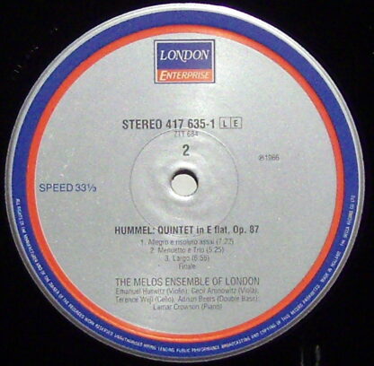 London Enterprise 417 635-1 - Johann Nepomuk Hummel,Melos Ensemb - Image 3