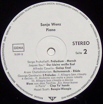 Teldec 78 399  - 18 Klavierstücke von der Romantik bis zum Jazz - Image 3