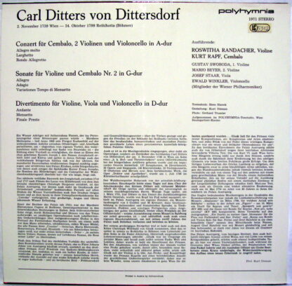 Polyhymnia 1971 - Carl Ditters von Dittersdorf - Kammermusik - Image 2