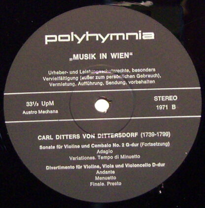 Polyhymnia 1971 - Carl Ditters von Dittersdorf - Kammermusik - Image 3