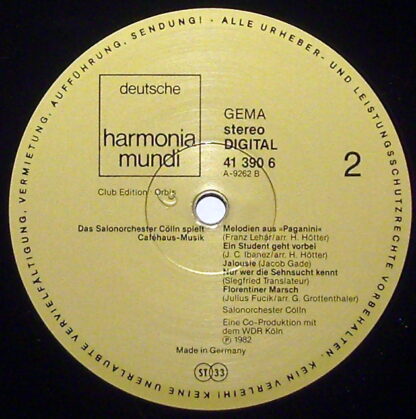 Deutsche Harmonia Mundi 1C 067 1999471 - Das Salonorchester Cöll - Image 3