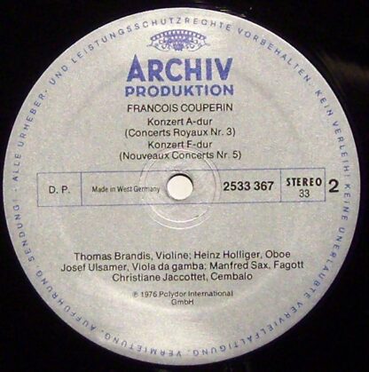 Archiv Produktion 2533 367 - François Couperin, Thomas Brandis, - Image 3