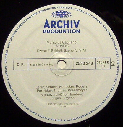 Archiv Produktion 2533 348 - Marco Da Gagliano, Jürgen Jürgens - - Image 3