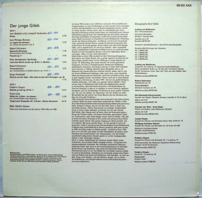 Eurodisc 85 312 XAK - Emil Gilels - Der Junge Gilels - Aufnahmen - Image 2