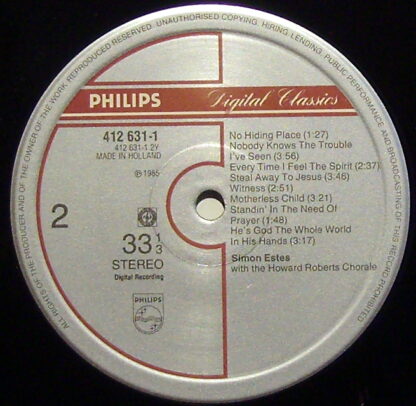 Philips 412 631-1 - Simon Estes - Spirituals - Image 3