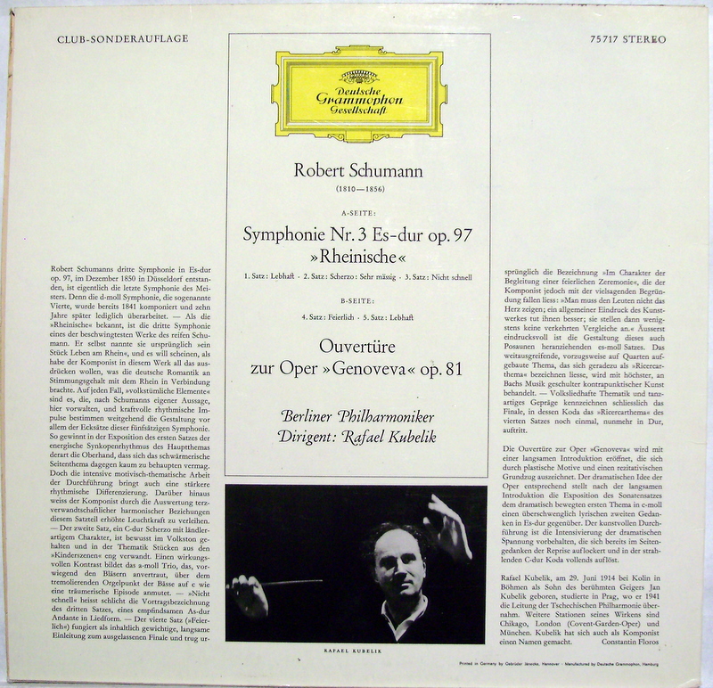Deutsche Grammophon 75 717 - Robert Schumann, Berliner Philharmo - Image 2
