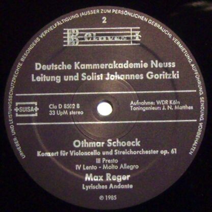 Claves D 8502 - Othmar Schoeck, Max Reger, Deutsche Kammerakadem - Image 3