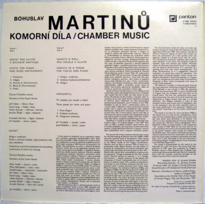 Panton 11 0282 - Bohuslav Martinů - Komorní Díla / Chamber Music - Image 2