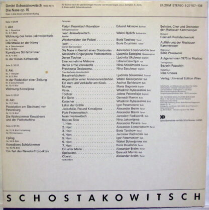 Eterna 8 27 108 - Dmitri Shostakovich - Die Nase - Image 2