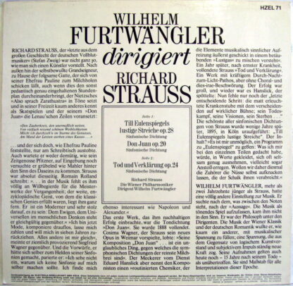 Electrola HZEL 71 - Richard Strauss, Wiener Philharmoniker, Wilh - Image 2