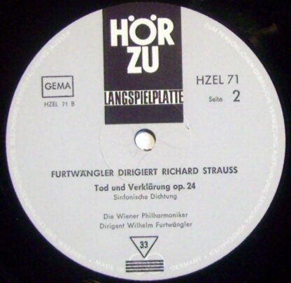 Electrola HZEL 71 - Richard Strauss, Wiener Philharmoniker, Wilh - Image 3