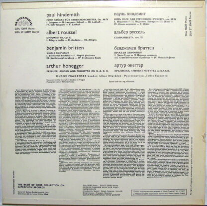 Supraphon SUA ST 50609 - Musici Pragenses - Music For Chamber Or - Image 2