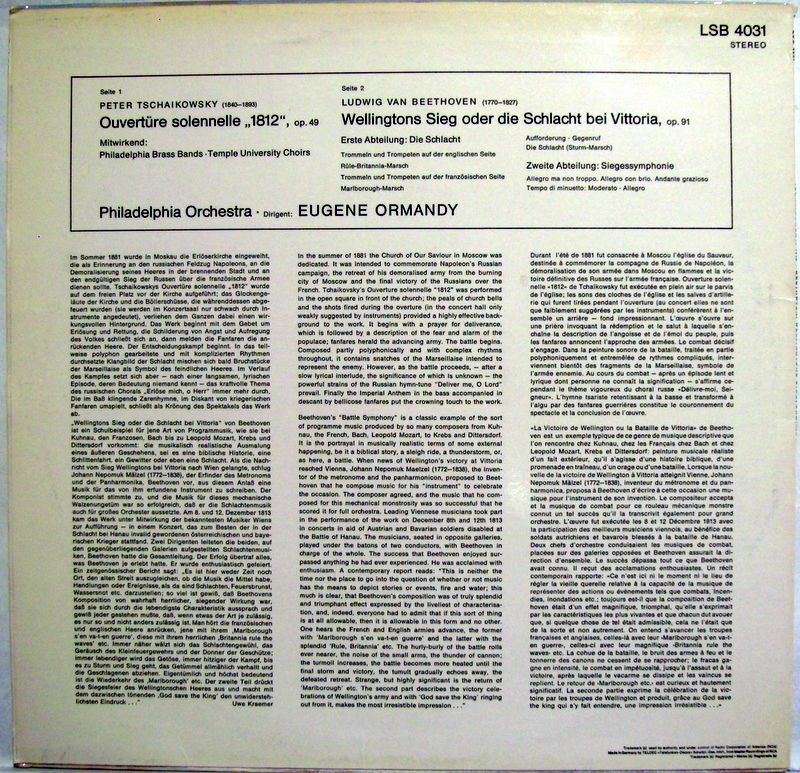 RCA Red Seal LSB 4031 - The Philadelphia Orchestra, Eugene Orman - Image 2