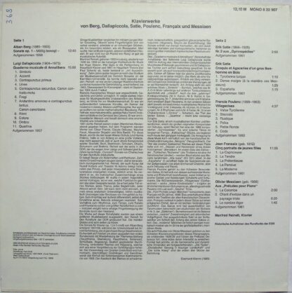 Eterna 8 22 907 - Manfred Reinelt, Alban Berg, Luigi Dallapiccol - Image 4