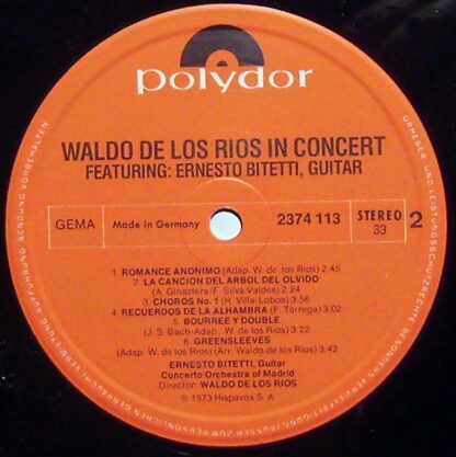 Polydor 2374 113 - Waldo De Los Rios - In Concert Featuring Erne - Image 4
