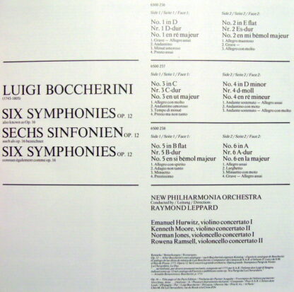 Philips 6703 034 - Luigi Boccherini, Raymond Leppard, New Philha - Image 2