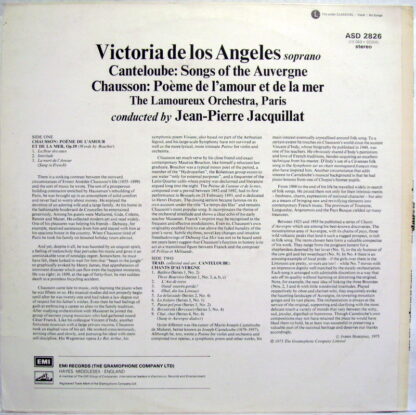 His Master's Voice ASD 2826 - Joseph Canteloube, Ernest Chausson - Image 2