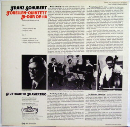 Intercord 29 303-5 - Franz Schubert, Stuttgarter Klaviertrio - F - Image 2