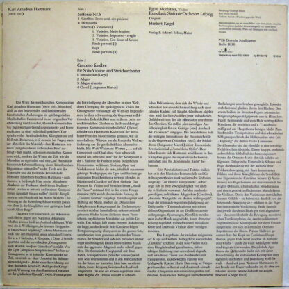 Eterna 8 26 279 - Karl Amadeus Hartmann, Egon Morbitzer, Rundfun - Image 2