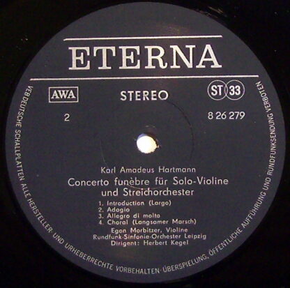 Eterna 8 26 279 - Karl Amadeus Hartmann, Egon Morbitzer, Rundfun - Image 3