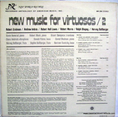 New World Records NW 254 - Robert Erickson,Andrew Imbrie,Robert - Image 2